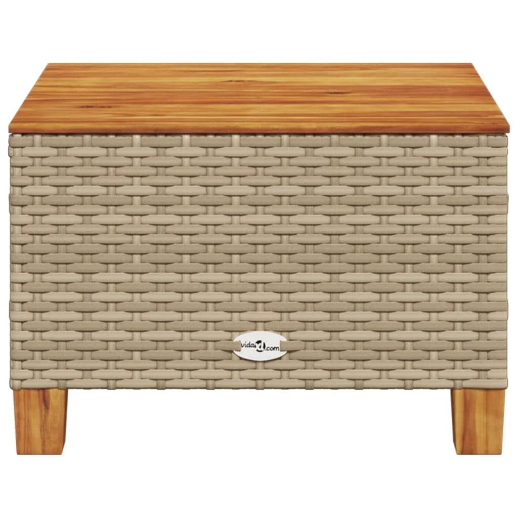 vidaXL vidaXL Garden Table Black 55x55x36 cm Poly Rattan Acacia Wood - Garden Table