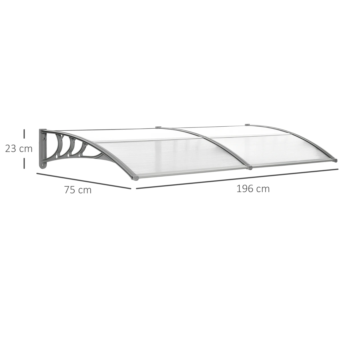 Outsunny Premium Door Canopy Awning Clear UV Shield Home - Cover