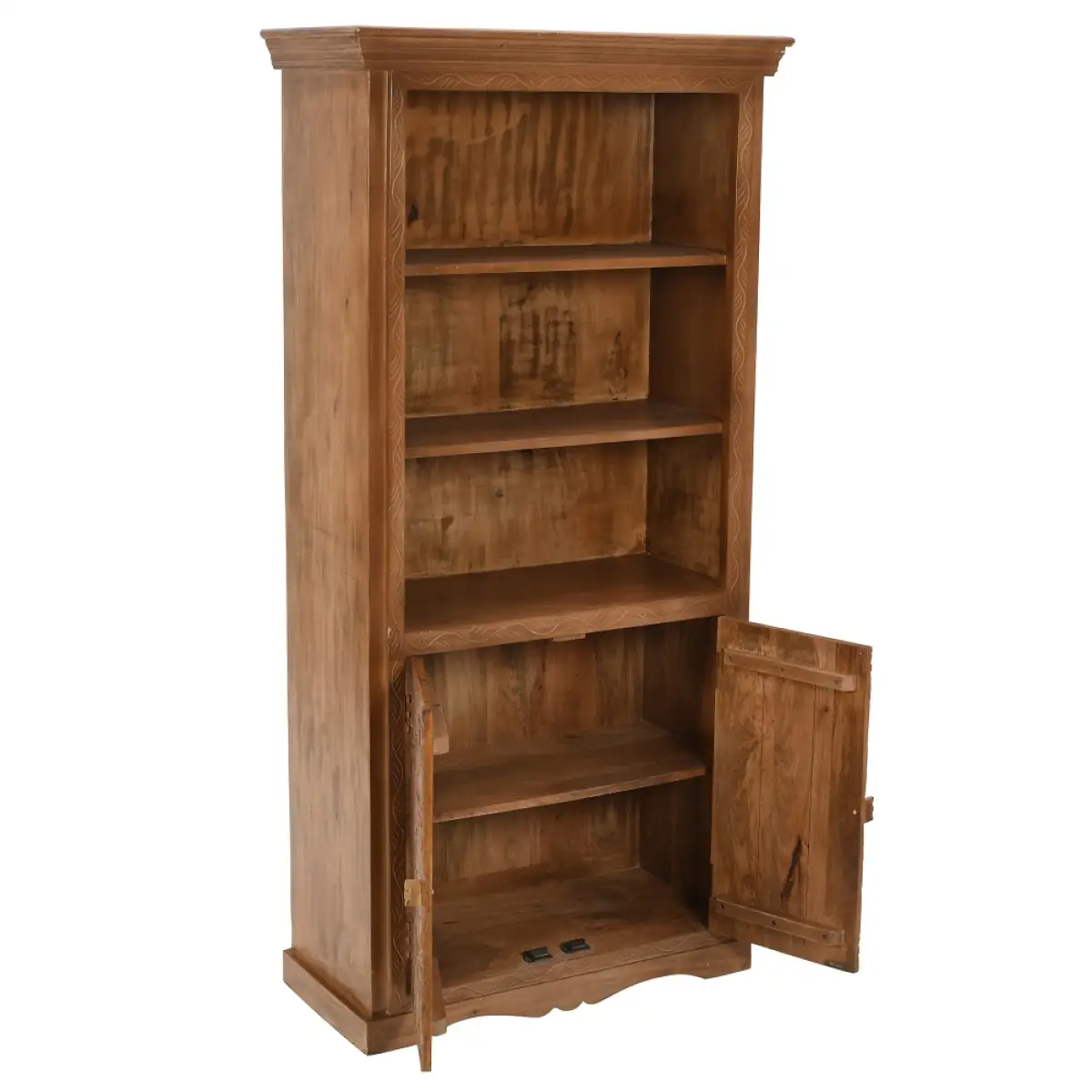 Indian Hub Artwork Mango Wood Large Bookcase - Bookcase