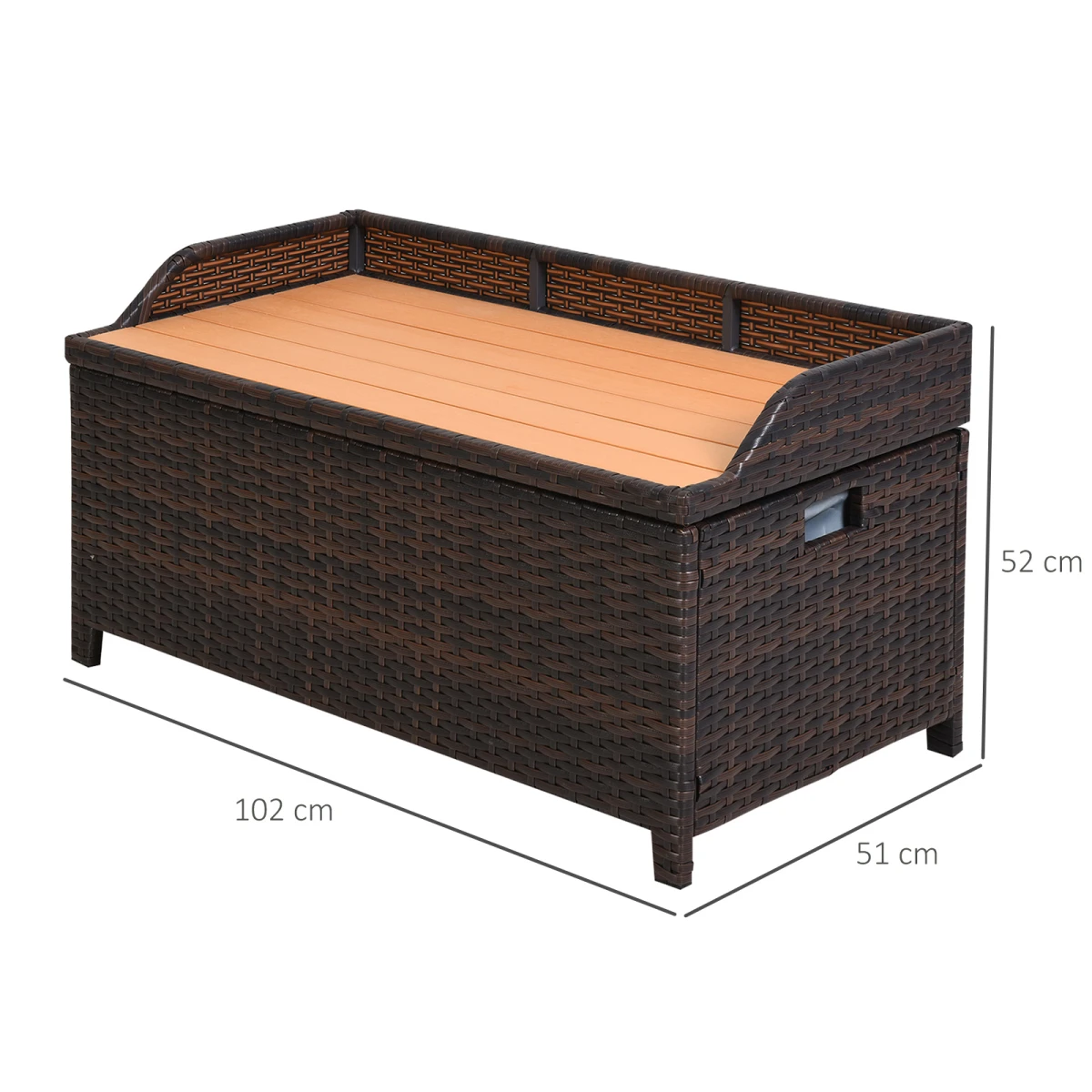 Premium Rattan Chest 102x51x51 Waterproof Garden by Outsunny