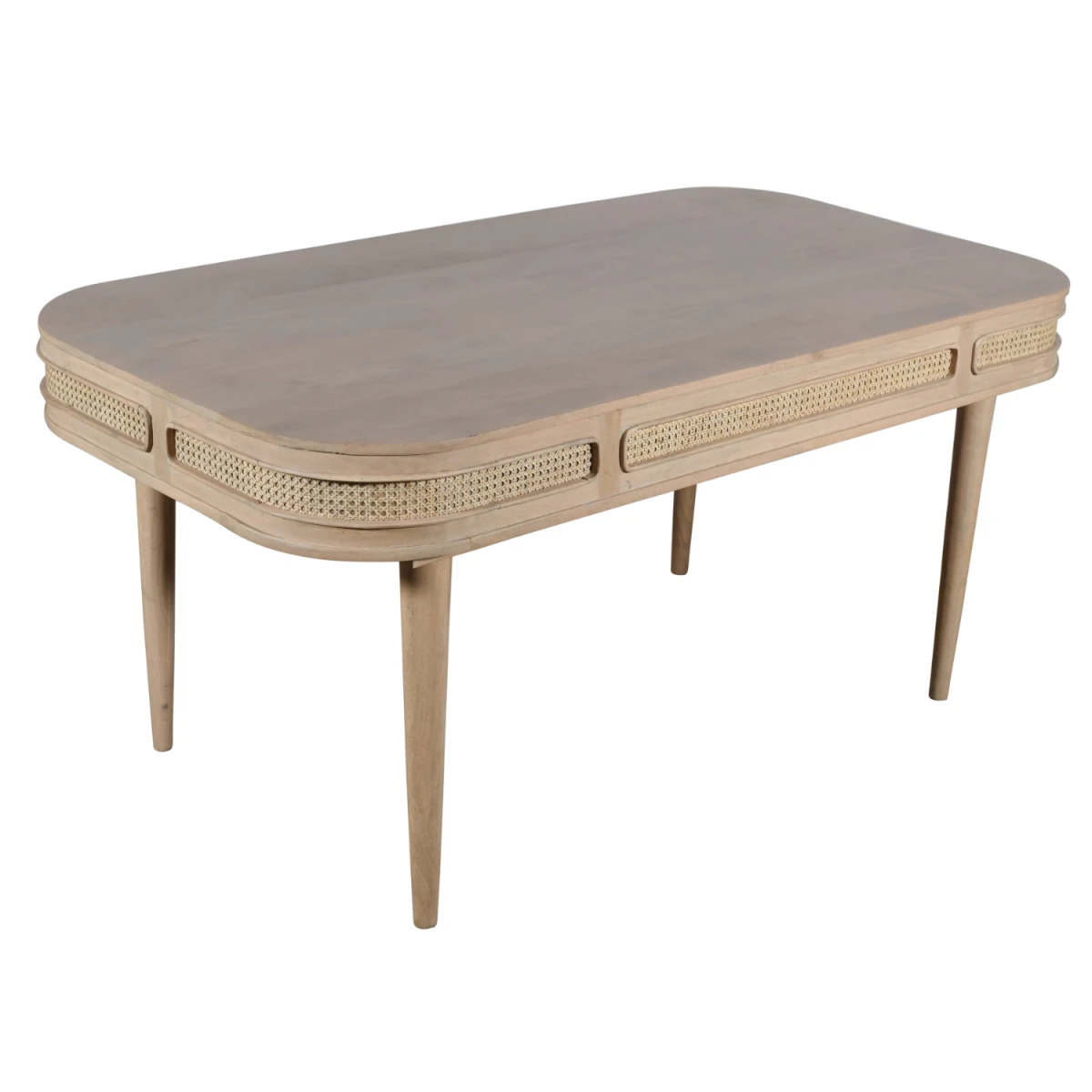 Valencia Dining Table SixSeater Cane Mango Wood Eco Home by Indian Hub
