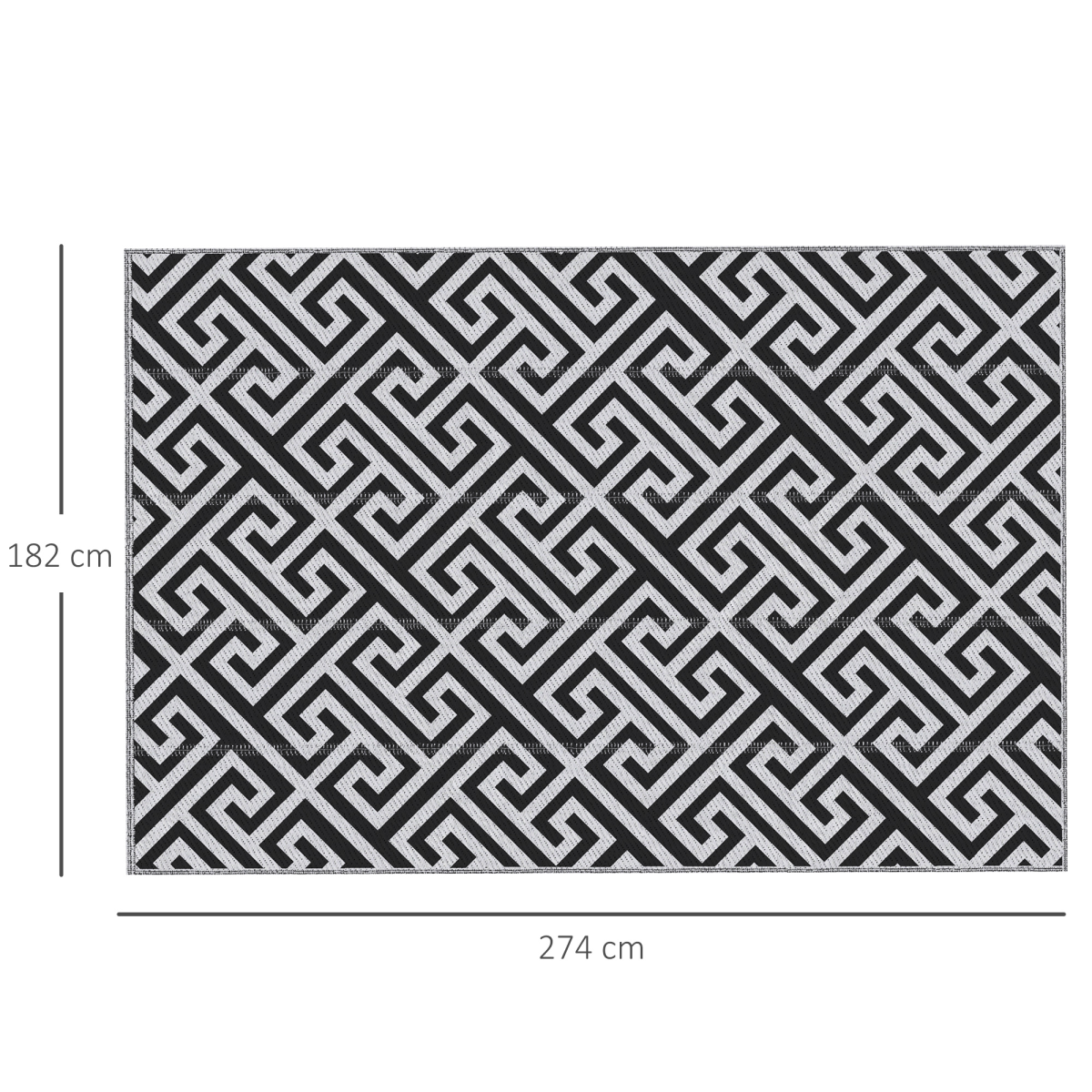 Outsunny Outsunny 182x274cm Reversible Outdoor Rug Portable Plastic Straw RV Camping Mat - Rug