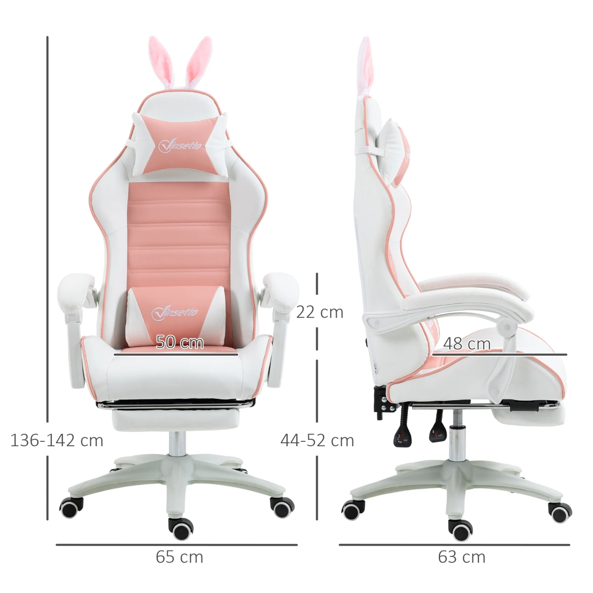 Vinsetto Racing Chair Standard Rabbit Ears Gaming by Vinsetto