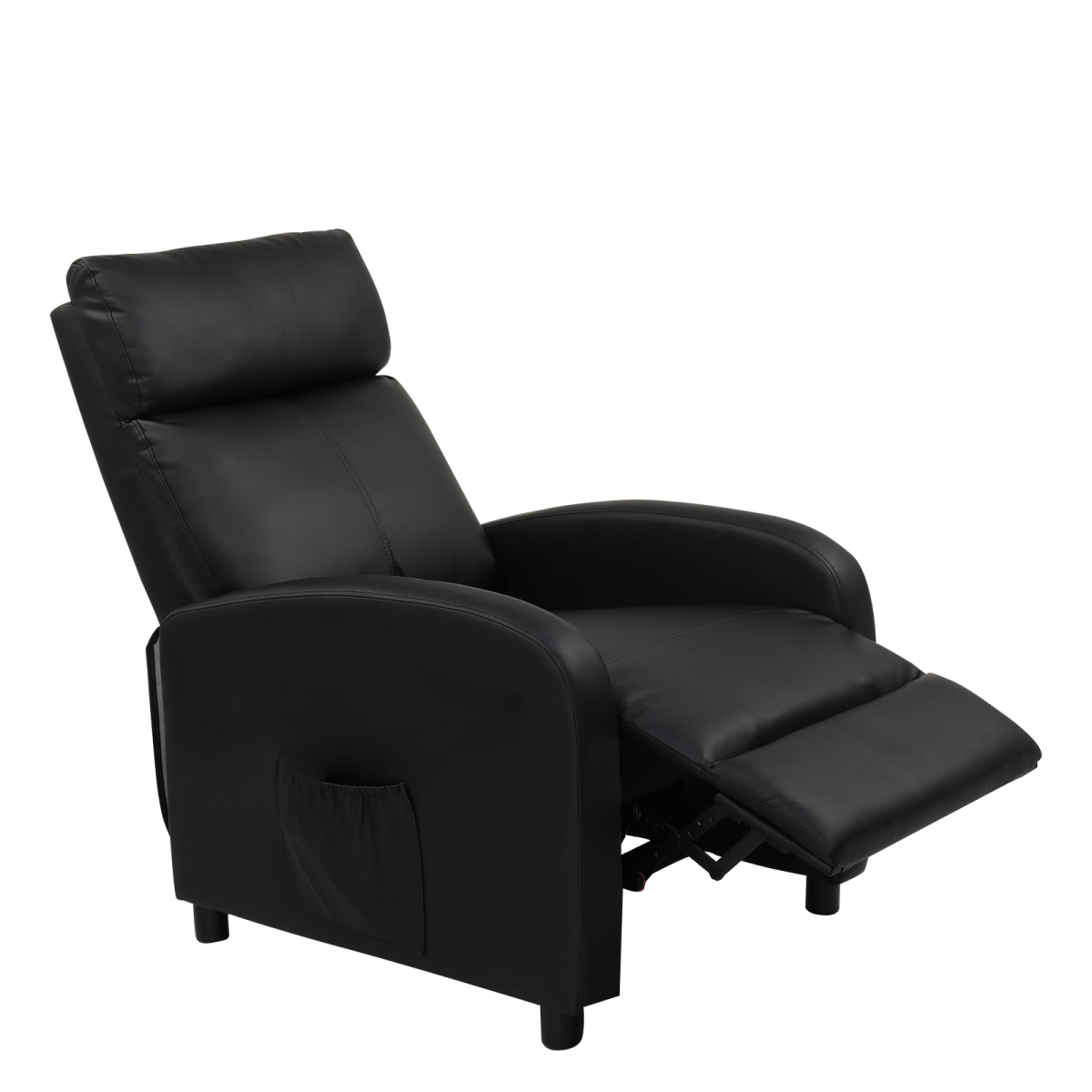 PU With 2-Point Massage Heating Function Recliner Black - from N/A