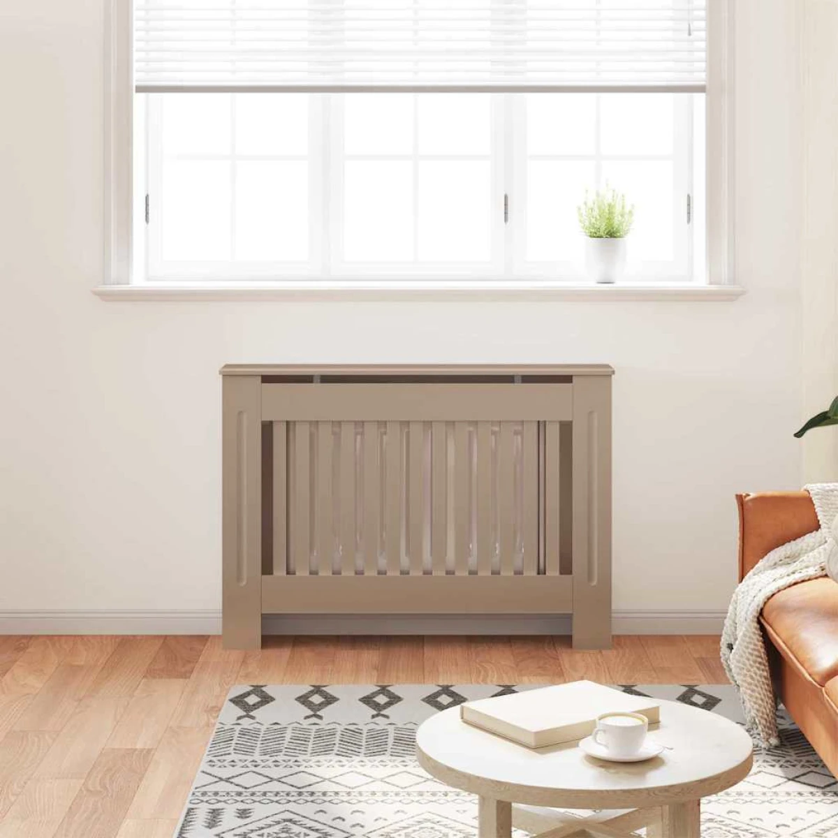 vidaXL Radiator Cover 112 x 19 x 81.5 cm Durable Engineered Wood for Living Rooms by vidaXL