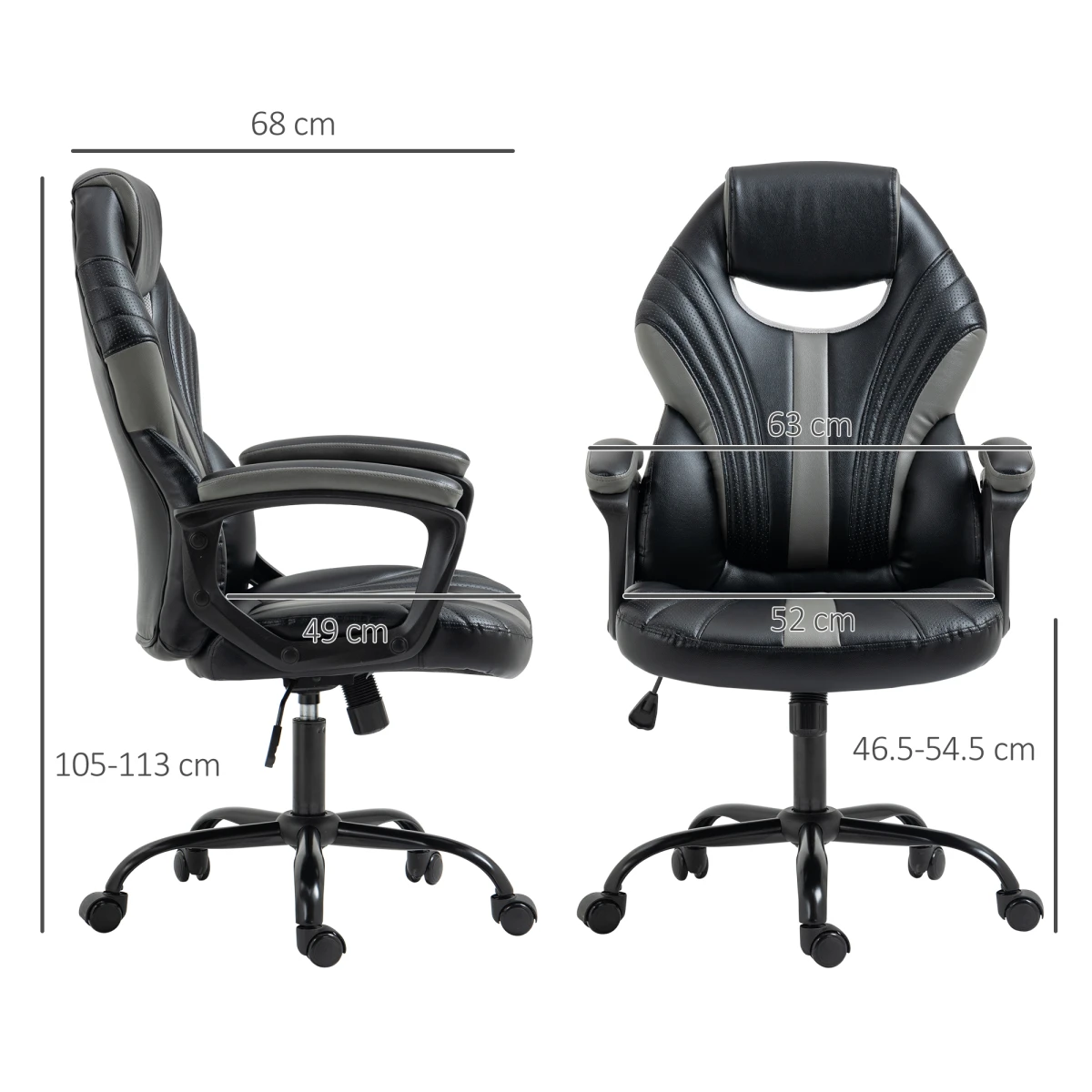 Vinsetto Vinsetto Racing Gaming Chair With Armrests Swivel Wheels Ergonomic PU Leather For Home Office Gaming - Office Chair
