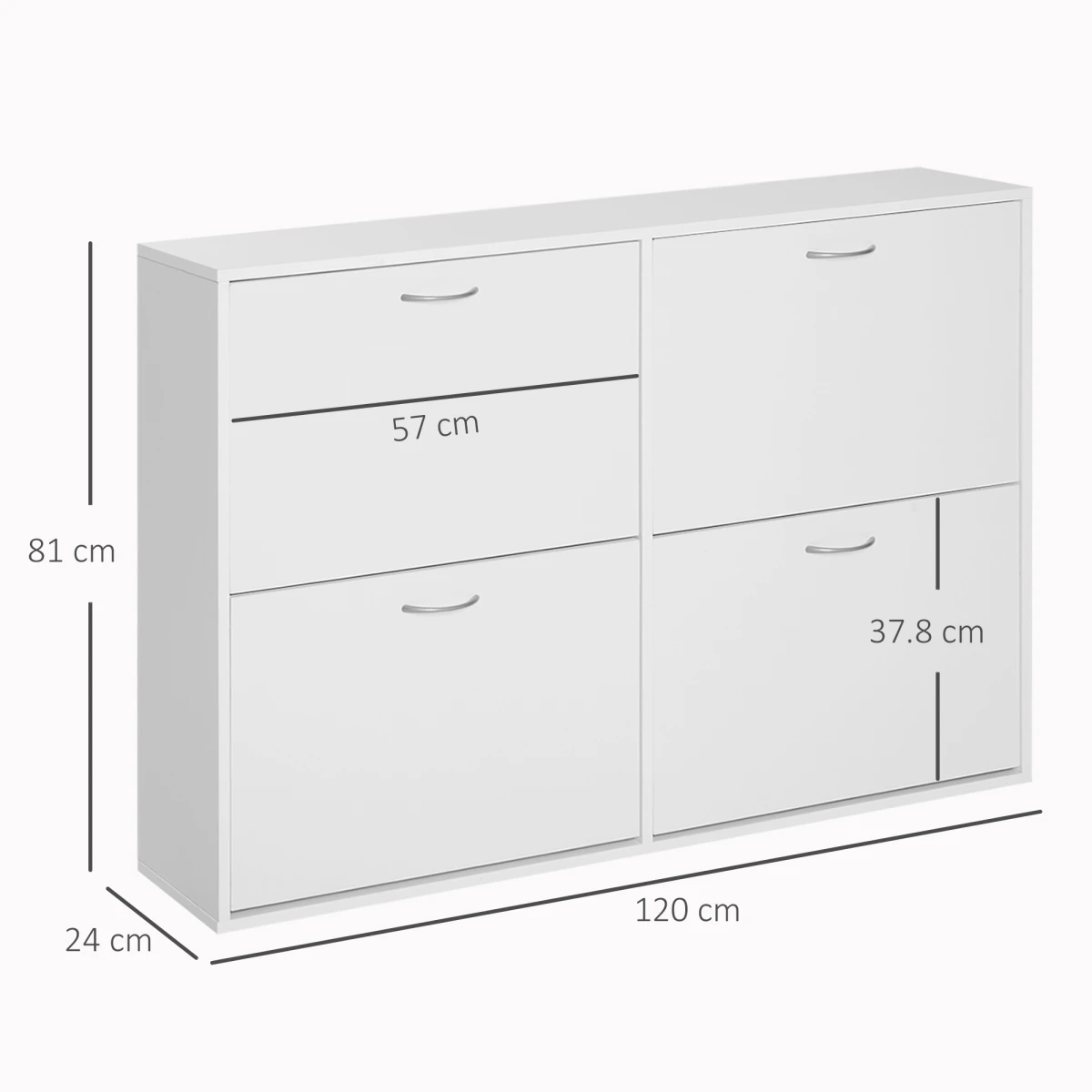 Premium Shoe Cabinet 4-Drawer Flip-Down Home by Unbranded
