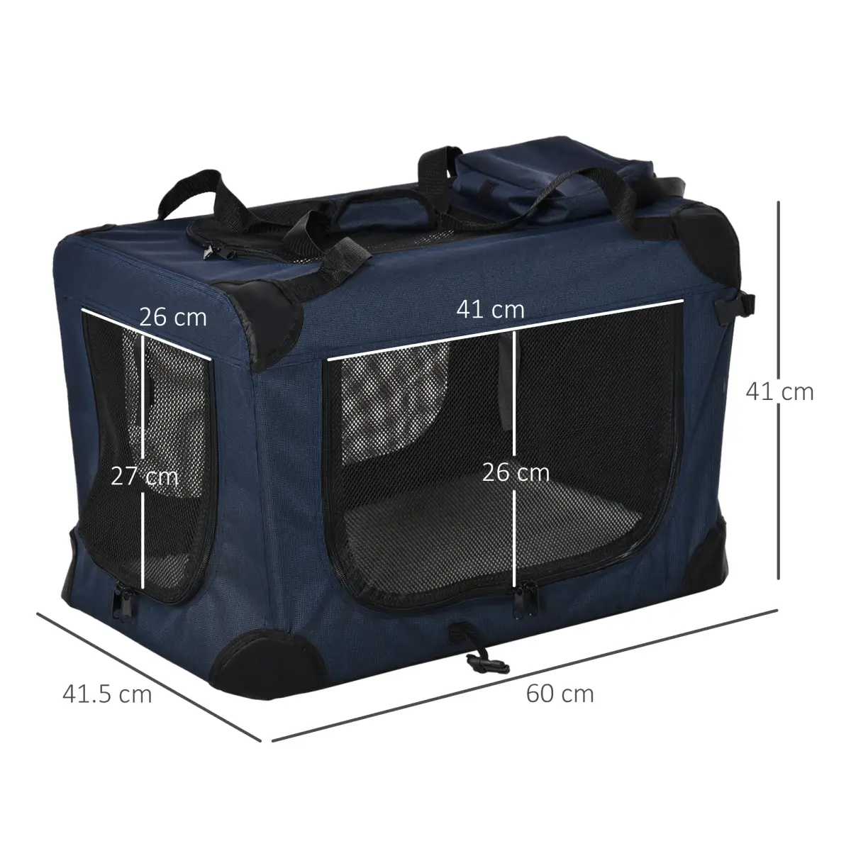 Unbranded 60cm Folding Pet Carrier Bag Soft Portable Cat Puppy Cage with Cushion Storage - Pet Carrier