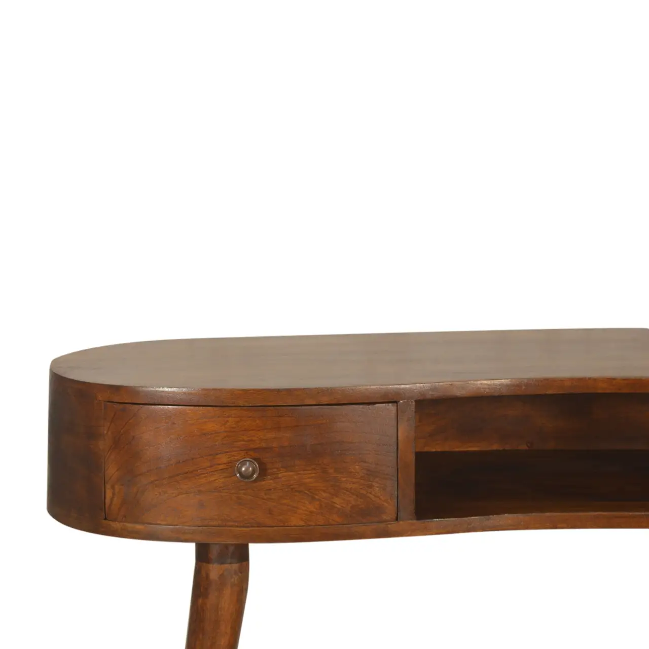 Artisan Furniture Artisan Furniture Solid Wood Chestnut Wave Writing Desk, 2 Drawers, 1 Shelf, Brown - Desk