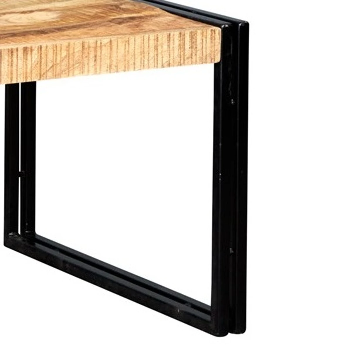 Indian Hub Cosmo Industrial Coffee Table Large Eco Mango Wood Reclaimed Iron Edges Living Room - Coffee Table