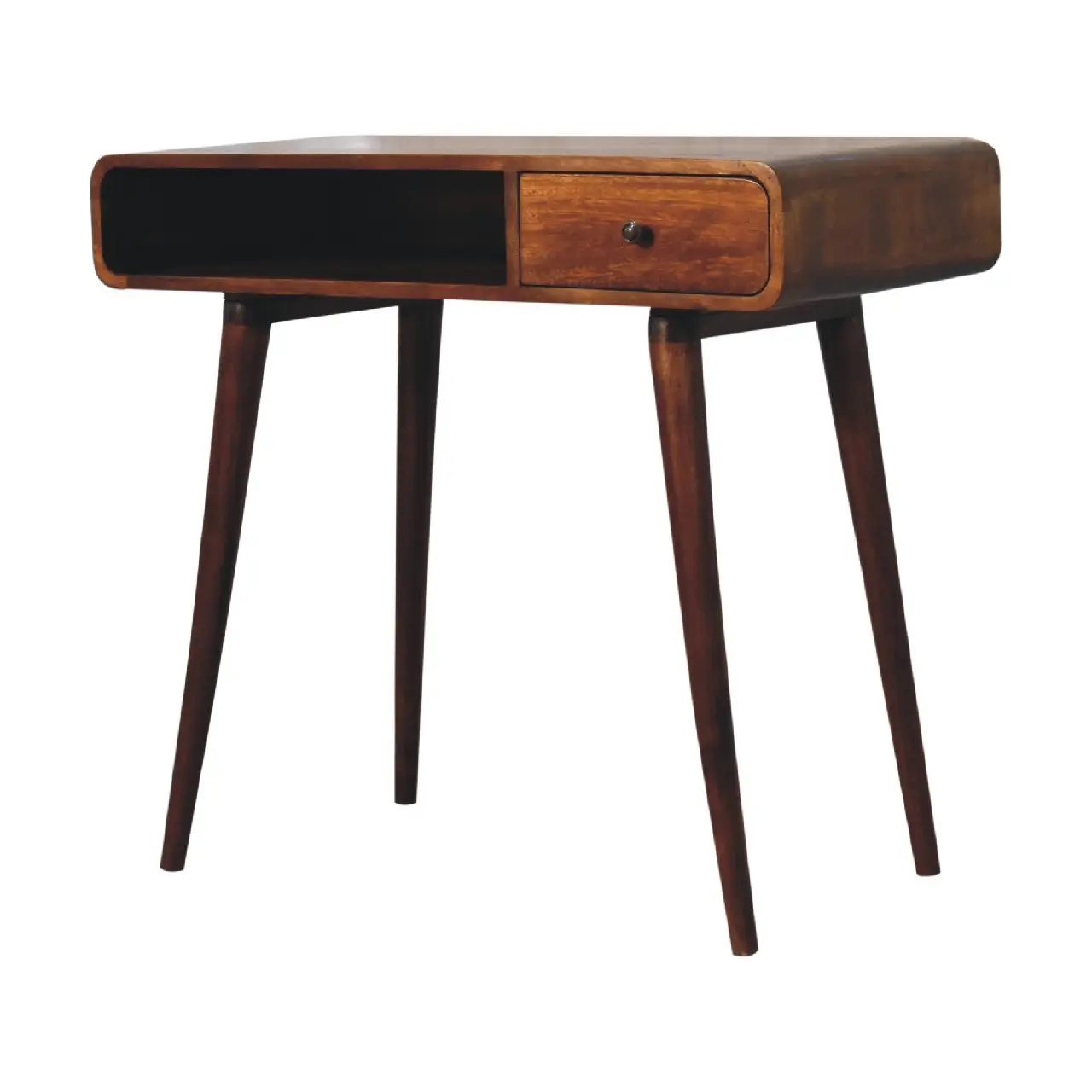 Artisan Furniture Artisan Furniture Solid Wood Curved Chestnut Writing Desk, Brown, 1Drawer - Desk