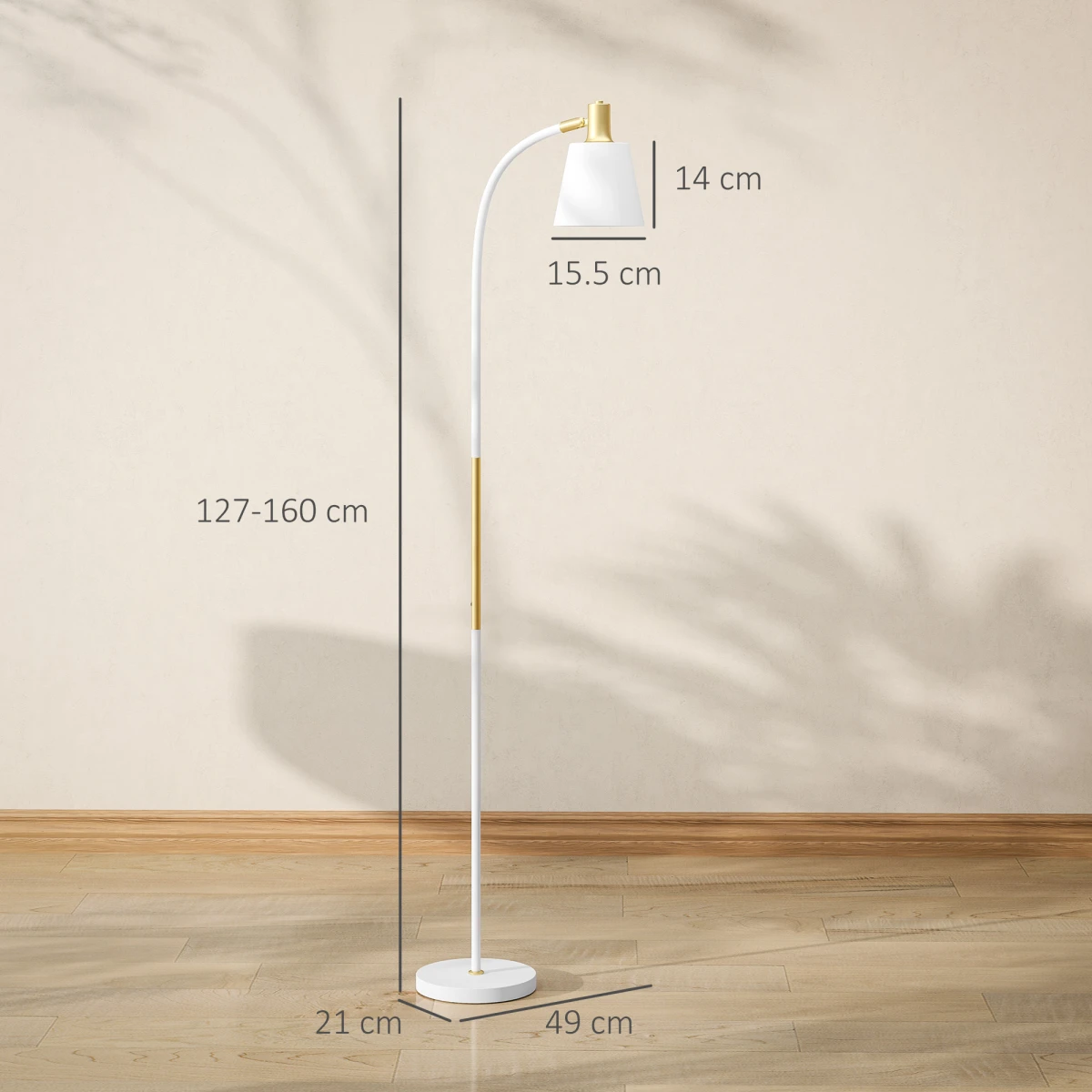 Premium Floor Lamp With Adjustable Height Reflective Spotlight Reading Light E27 by N/A
