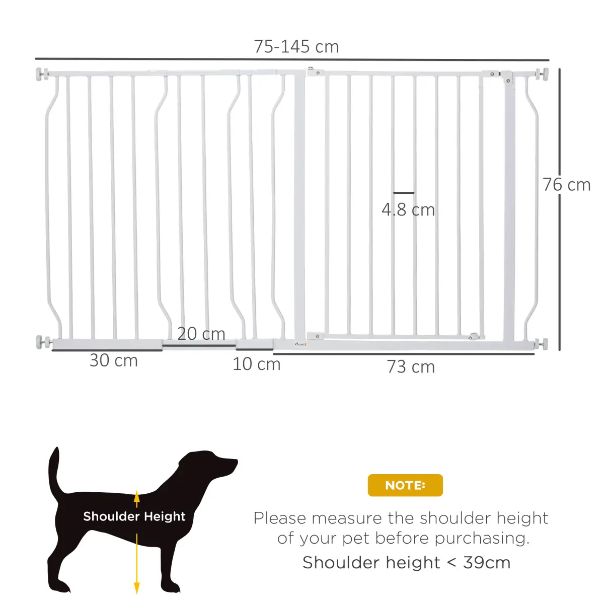 Unbranded Pet Safety Gate Dog Barrier Dog Metal Pet Barrier, for Doorways - White - Pet Gate