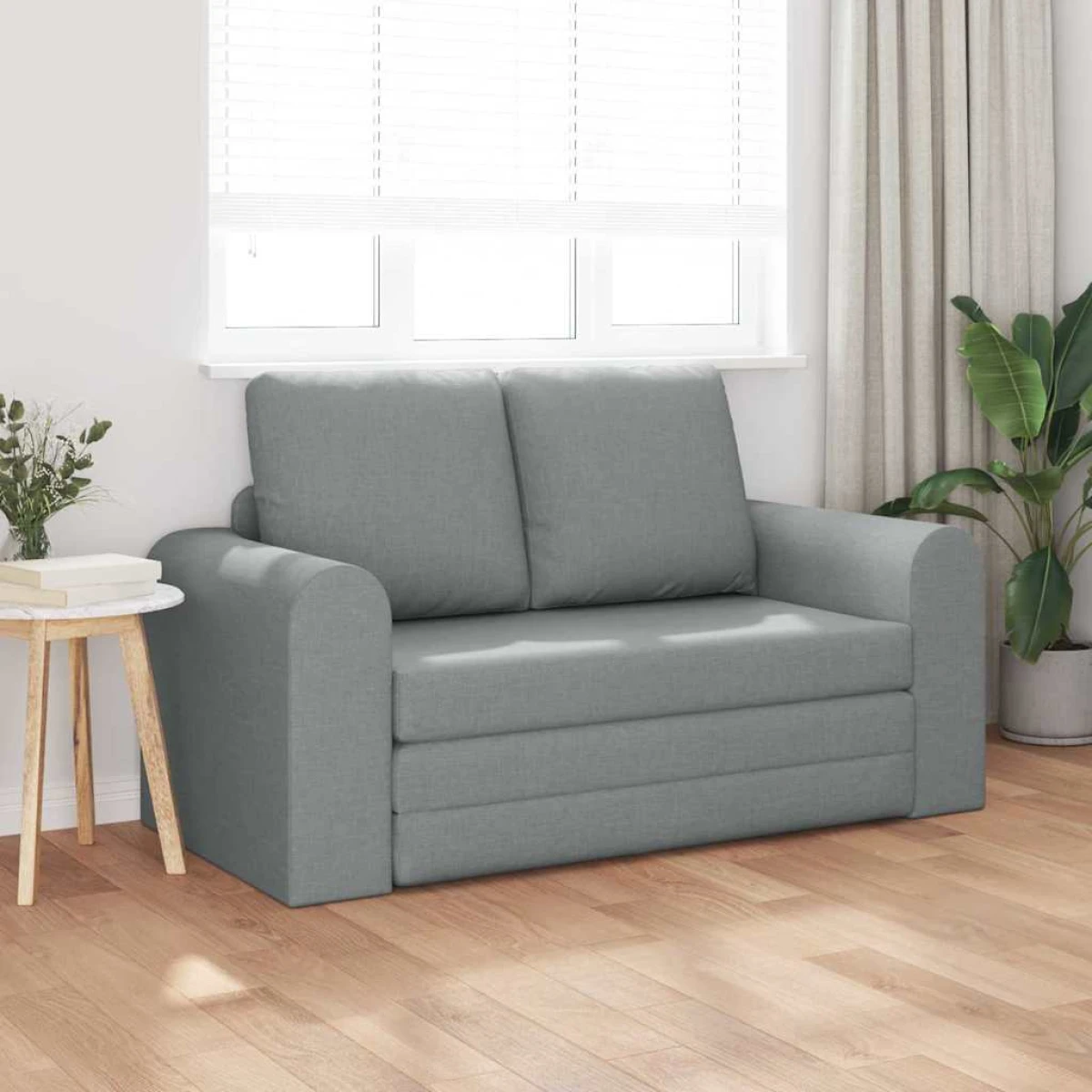 vidaXL VidaXL Sofa Bed 148x71x83 Cm Light Grey Fabric For Lounge - Sofa Bed