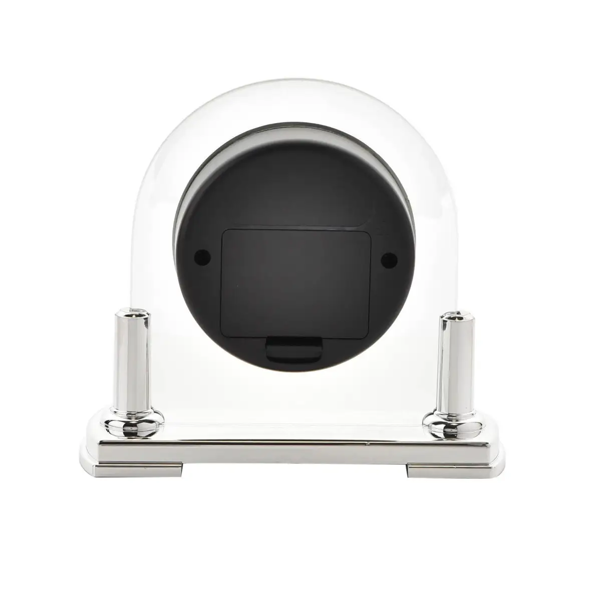 WIDDOP Wm.Widdop Glass Mantel Clock Silver Bezel & Stand - Clock