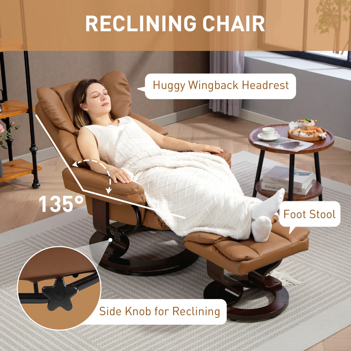 HOMCOM Leather Recliner Chair 145 Manual - Recliner