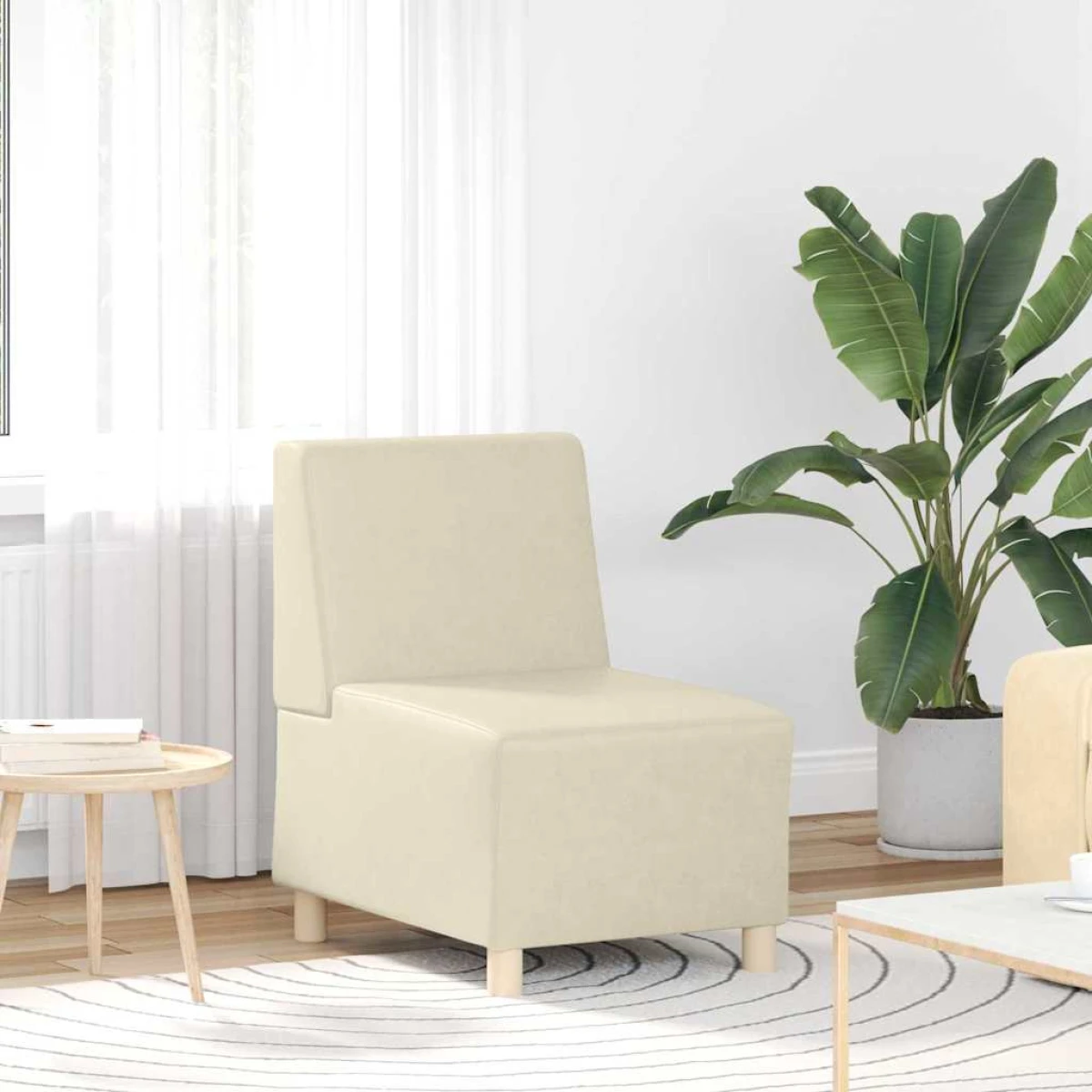VidaXL Armless Modular Sofa 55x74x82 Cream Cozy Living Room by vidaXL