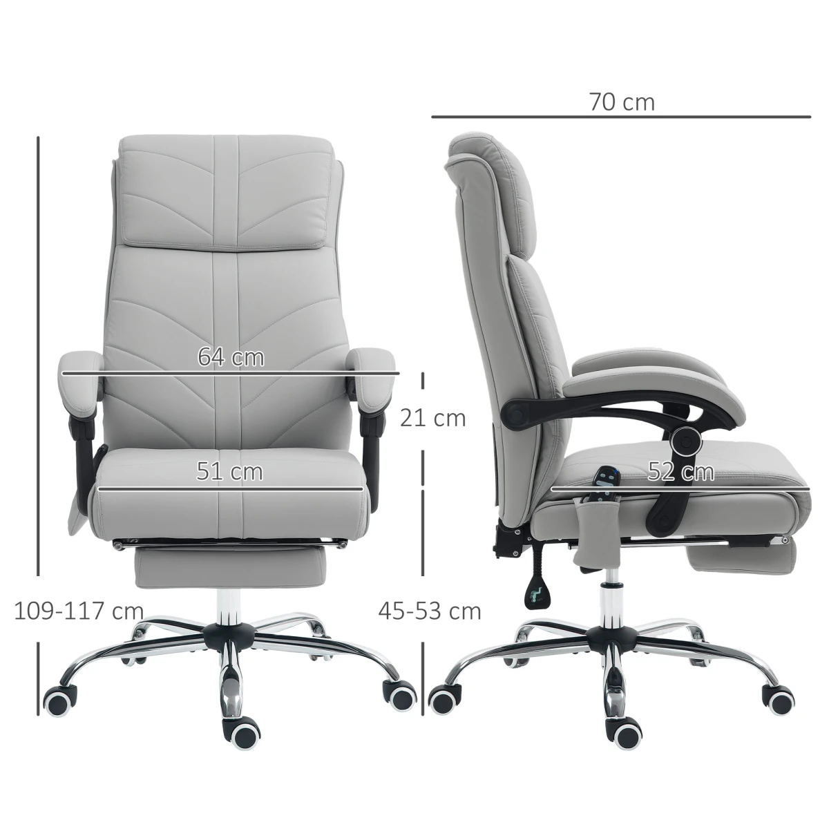 Vinsetto Massage Office Chair Ergonomic Four Point Vibration With Heat For Home Office by Vinsetto