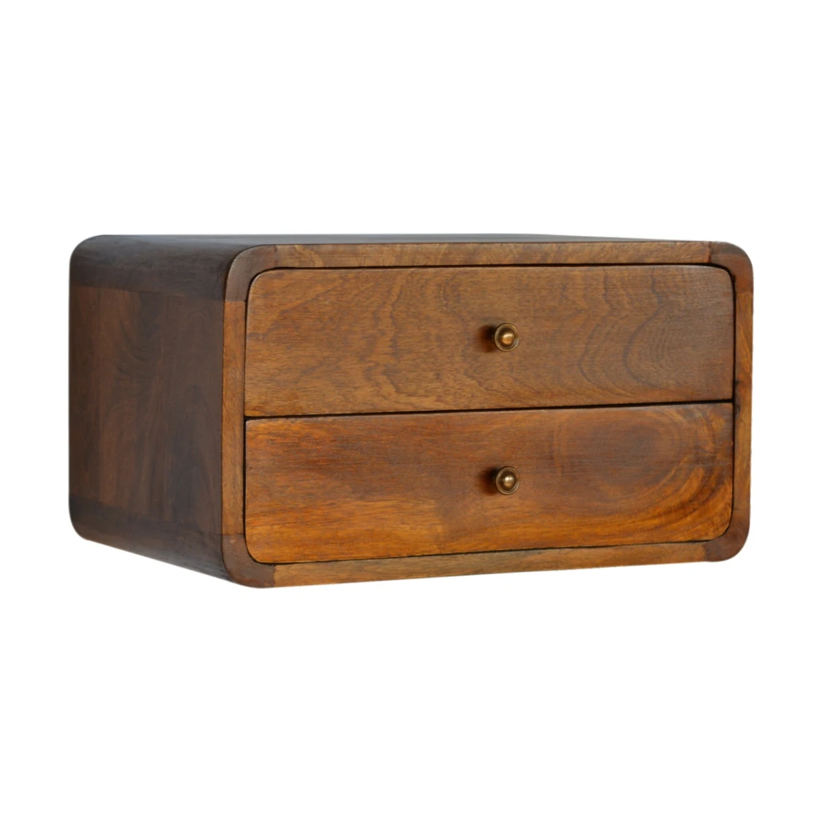 Artisan Bedside Curved Chestnut 2-Drawer WallMount by Artisan Furniture