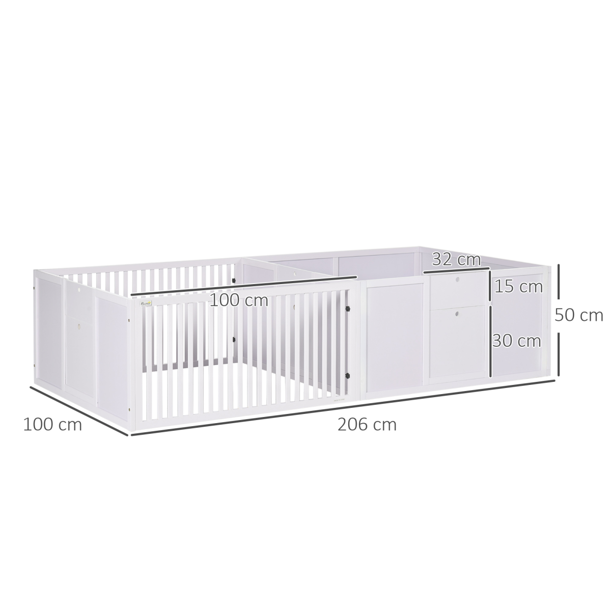 7 Panels Puppy Pen for Indoors, with Three Doors, Two-Room Design - from PawHut
