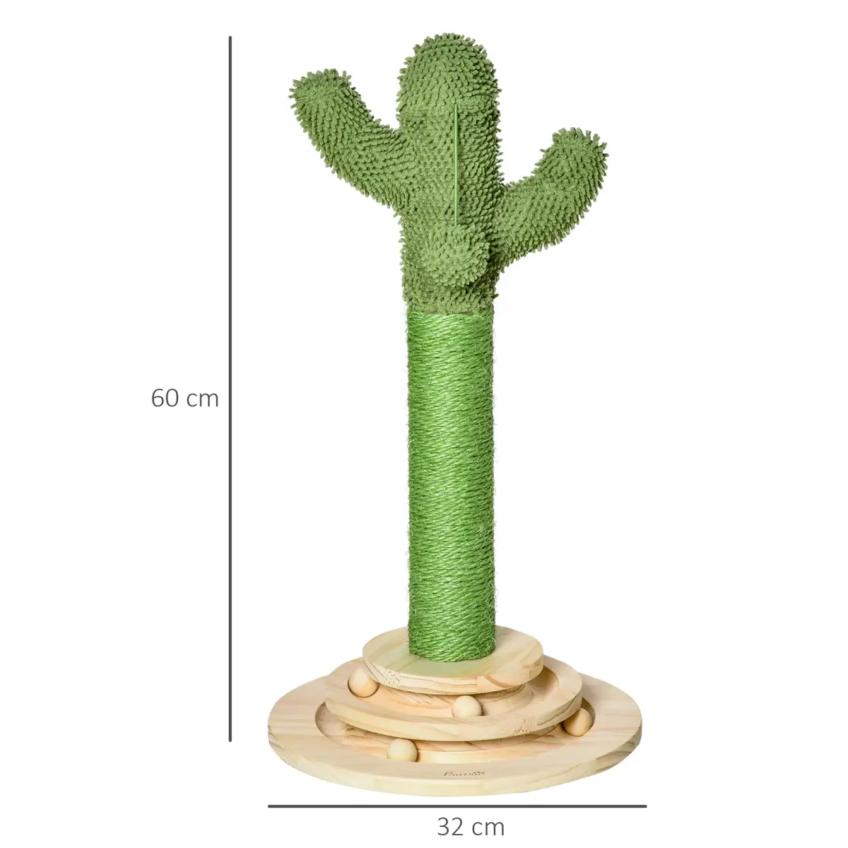Unbranded Cat Tree Cactus Sisal Scratching Post Interactive Fun Roller Exerciser Pawhut - Cat Tree