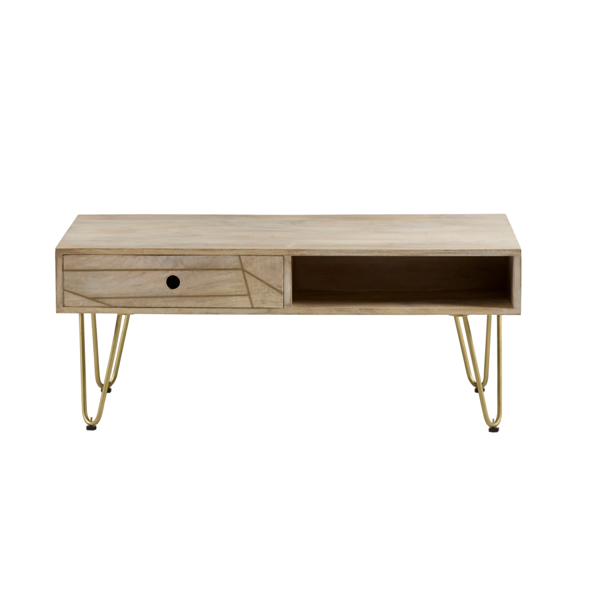Indian Hub Premium Coffee Table 48Lx20W HairpinLeg LivingRoom - Coffee Table