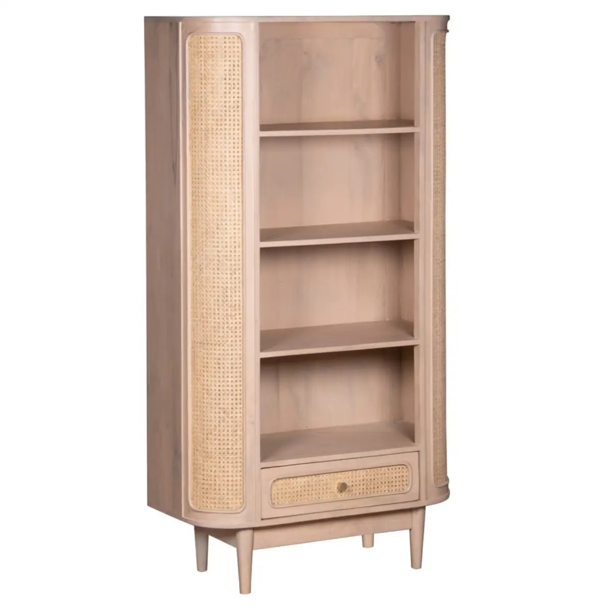 Indian Hub Valencia Cane & Mango Wood Bookcase - Bookcase