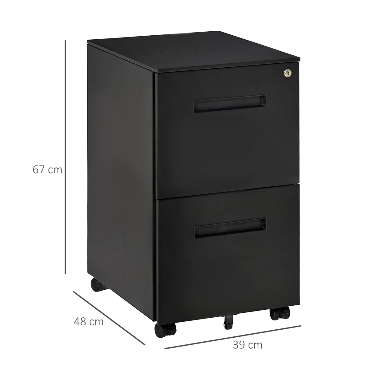 Vinsetto 2-Drawer Locking File Cabinet Office by Unbranded