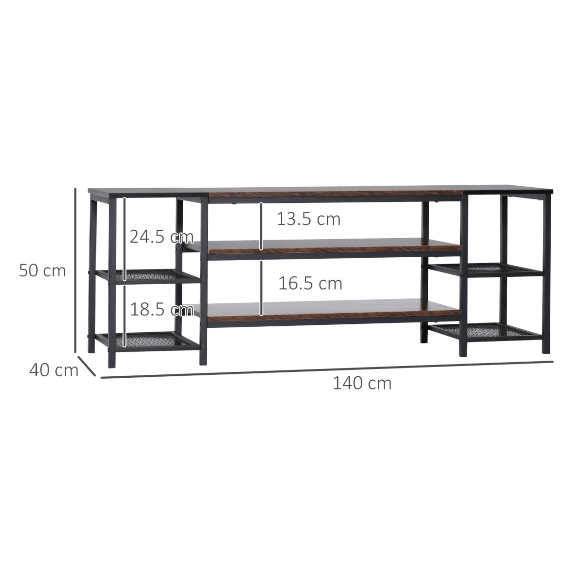 HOMCOM TV Console For 65In TVs With Shelves For Living Room by Homcom