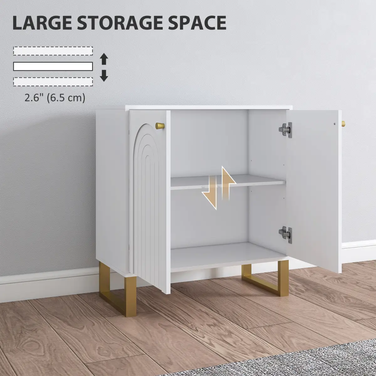 HOMCOM HOMCOM Sideboard with Adjustable Shelves & Doors for Living Room, White - Sideboard