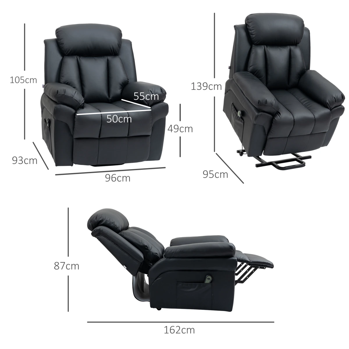 HOMCOM HOMCOM Electric Recliner Compact Power Lift For Seniors - Recliner