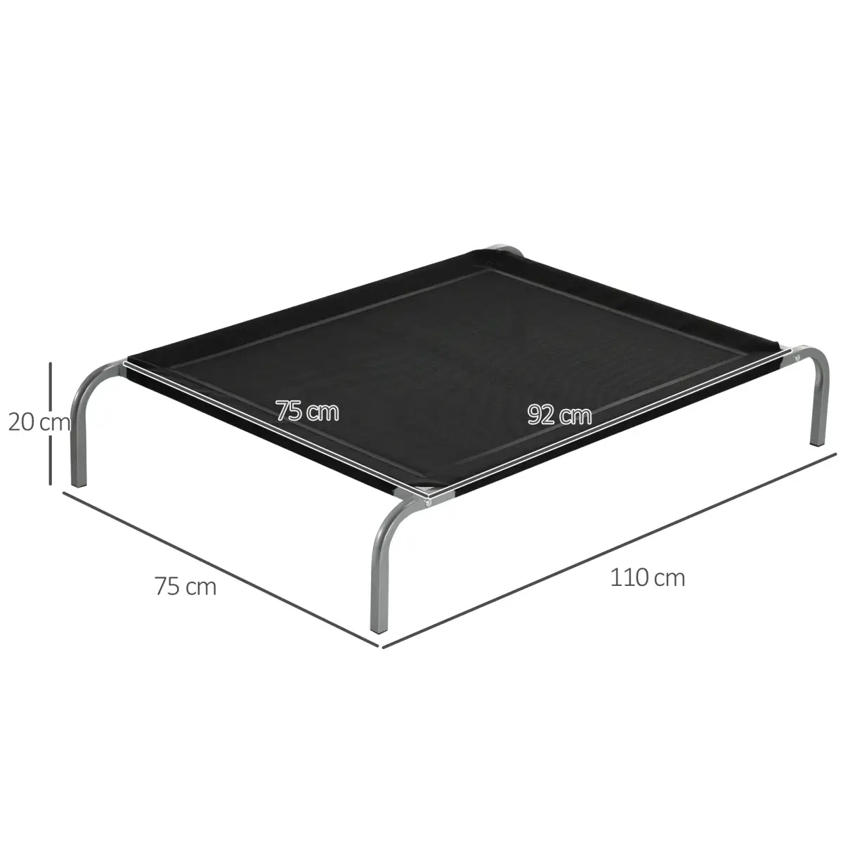 Unbranded Cooling Pet Bed Elevated Dog Bed with Non-slip Pads for Large Dogs Pawhut - Dog Beds