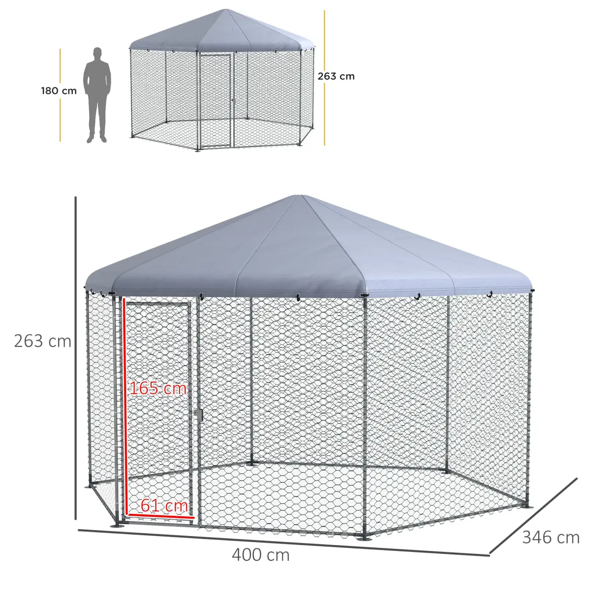 PawHut PawHut Walk in Chicken Run with Cover for 10-15 Chickens, Hens, Rabbits, Ducks - Chicken Coop