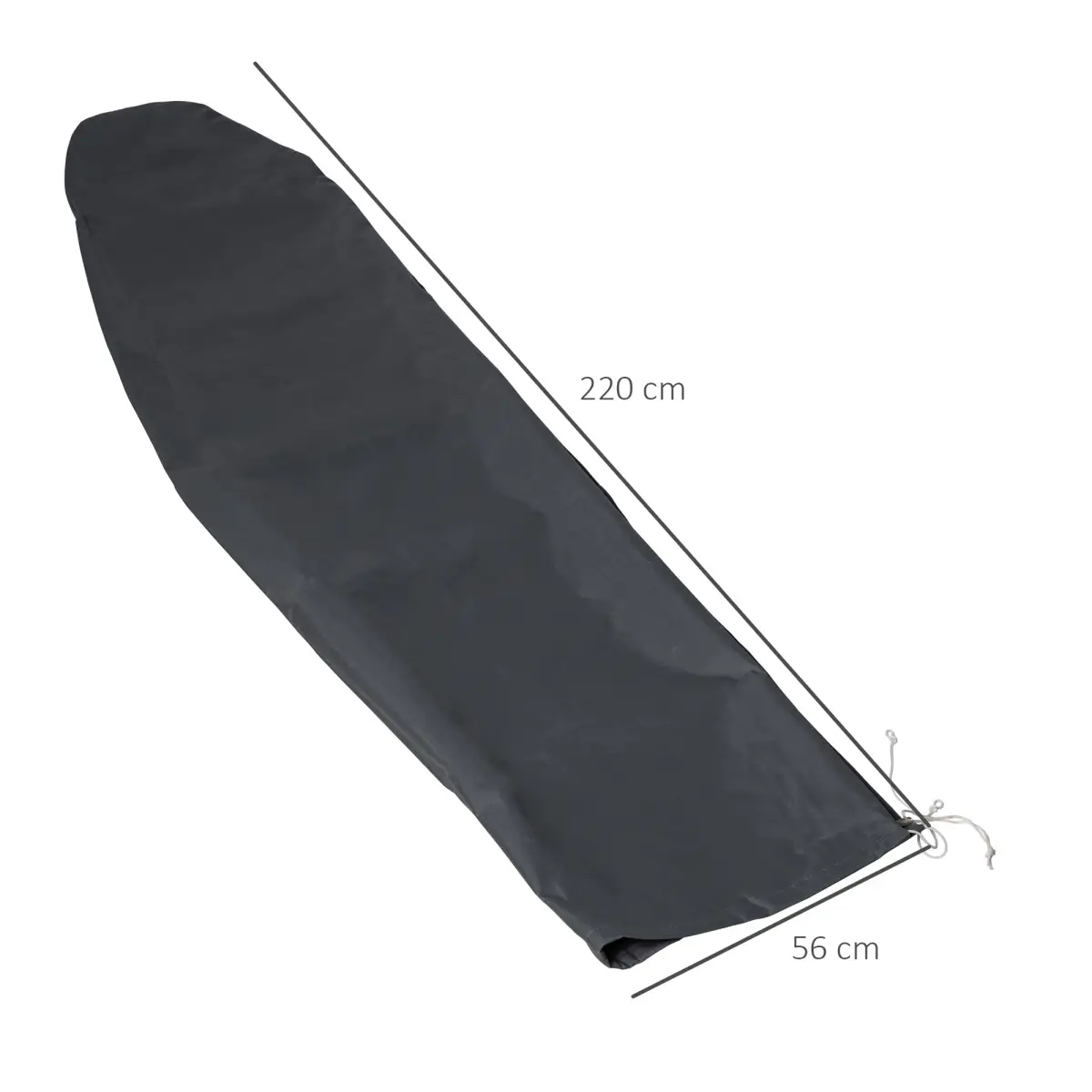 Outsunny Outsunny Parasol Cover, Patio Cantilever Cover, Banana Umbrella Protector Grey - Parasol