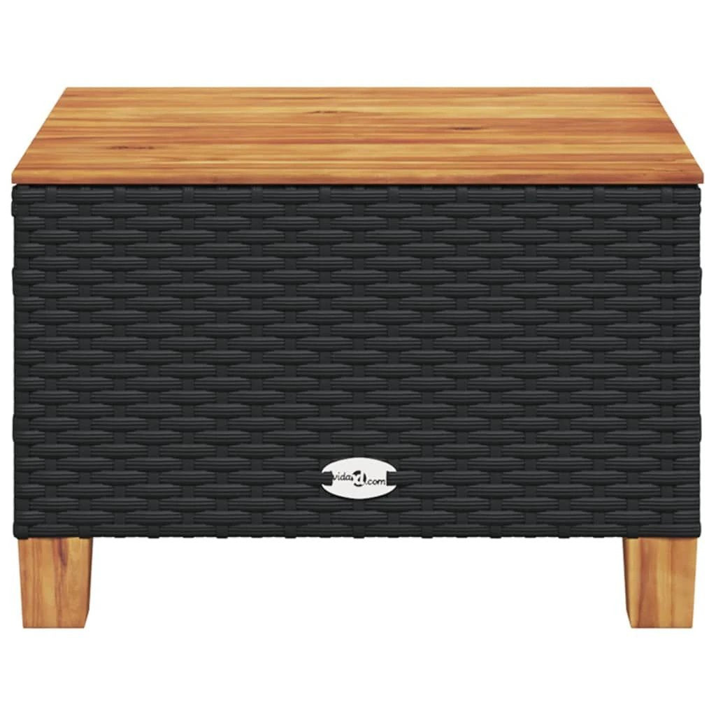 vidaXL vidaXL Garden Table Black 55x55x36 cm Poly Rattan Acacia Wood - Garden Table