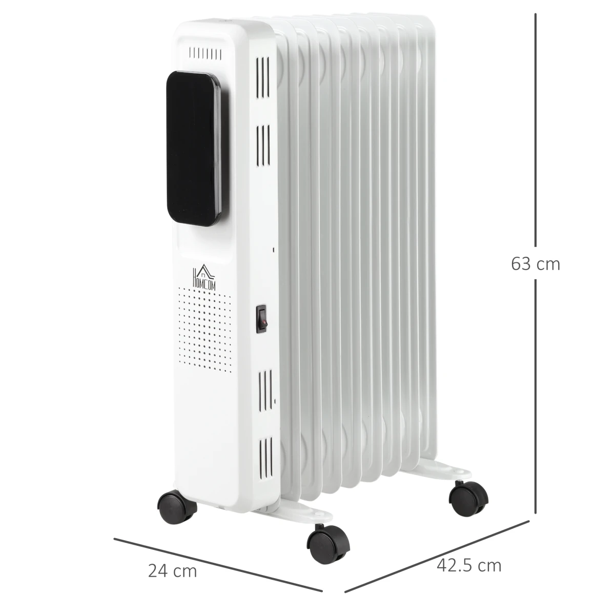 HOMCOM Oil Radiator 9 Fin Remote Timer Home - Radiator