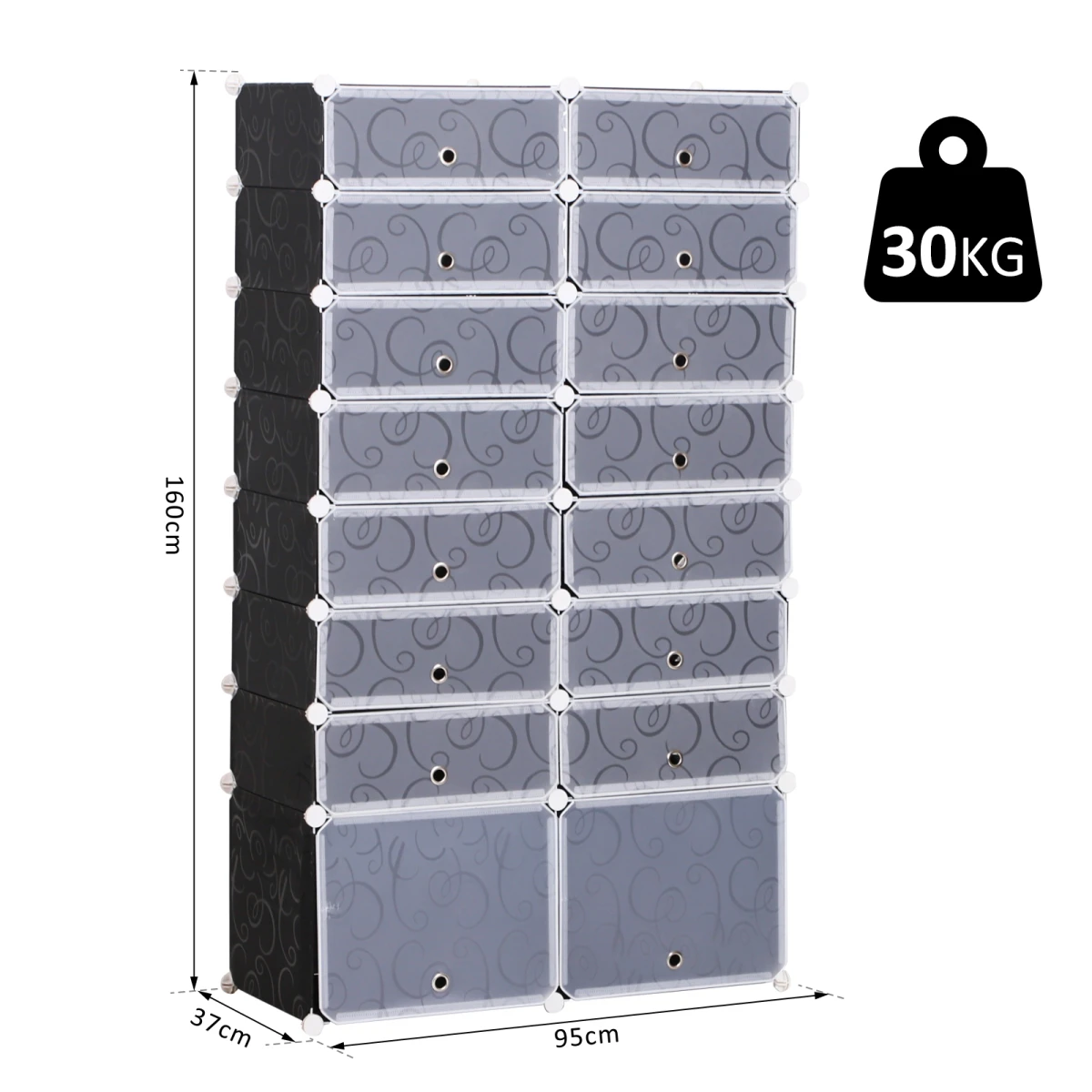 Elite 16Cube DIY Shoe Cabinet Interlock Bedroom by Unbranded