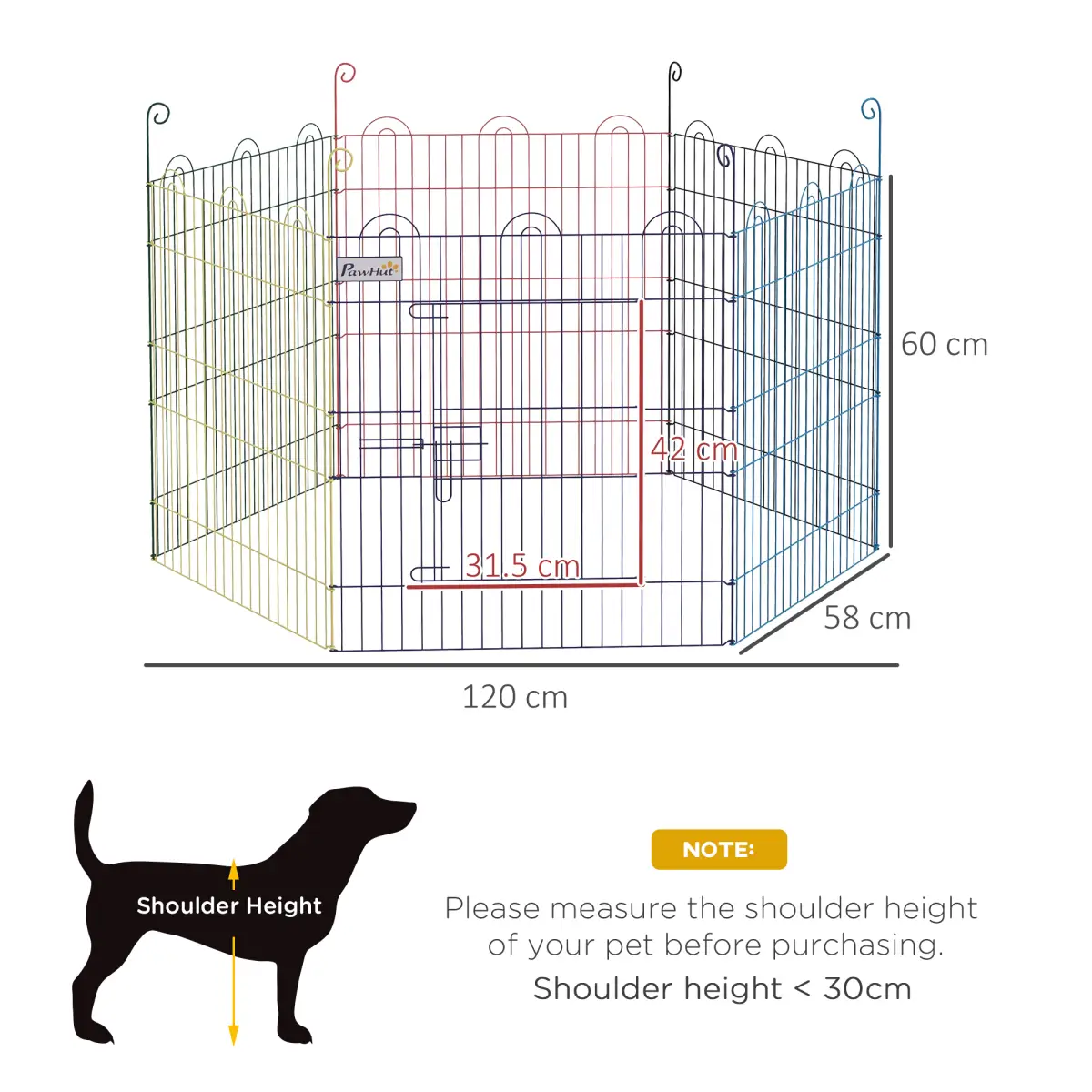 PawHut PawHut Pet Playpen Dog Puppy Crate Kennel with Door - Pet Playpen