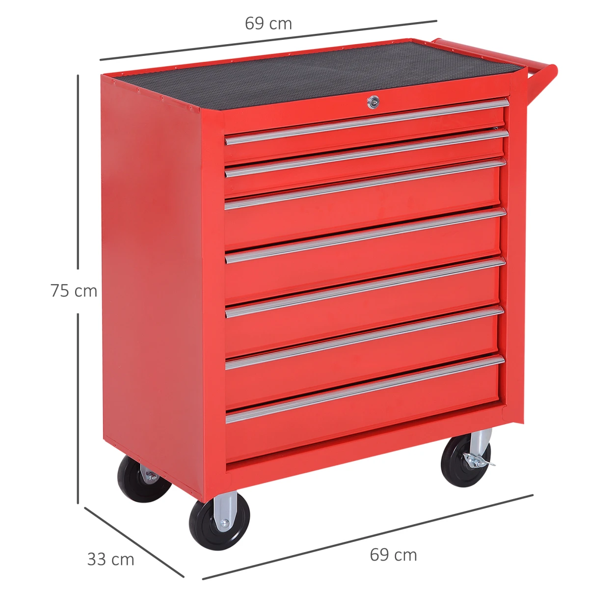 Homcom Durhand Roller Tool Cabinet 7 Drawer Garage - Chest of Drawers