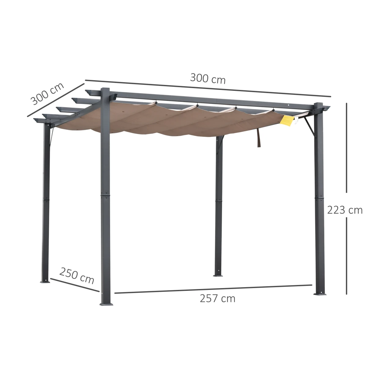 Outsunny Pergola 3x3m Adjustable Canopy Patio by Outsunny