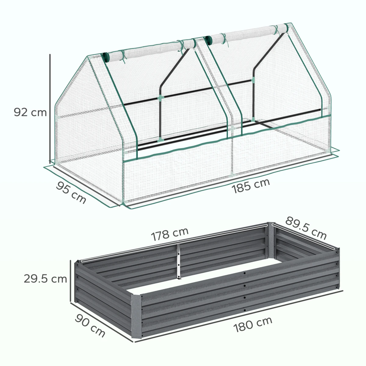Outsunny Garden Bed Planter Box 10cm Edge Greenhouse by Outsunny