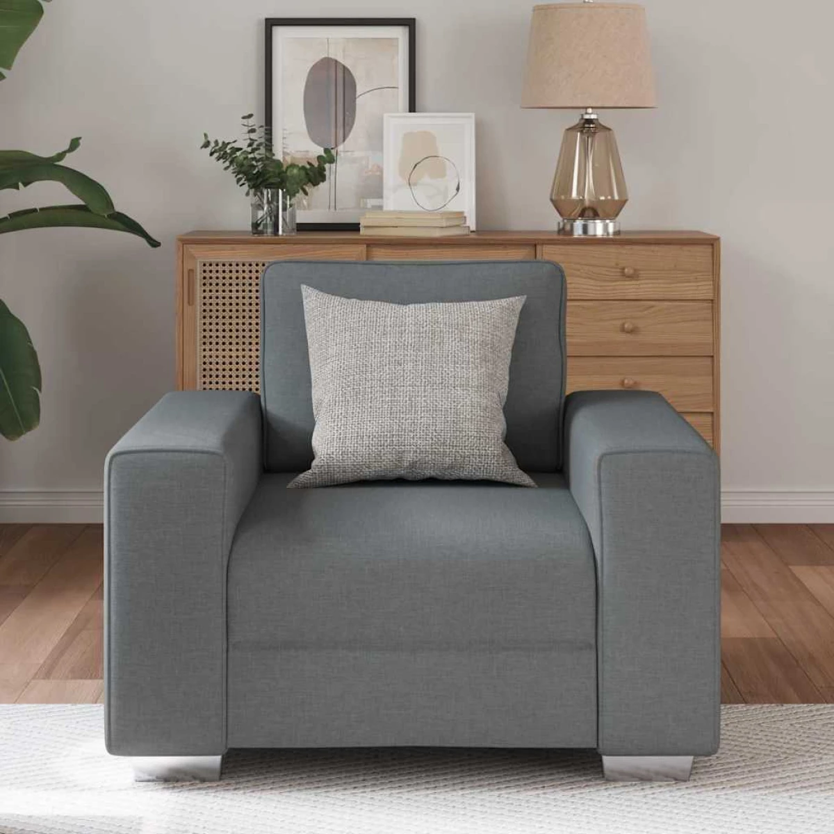 vidaXL VidaXL Sofa 100x77x82 cm With Cushion Dark Grey Home Use - Sofa