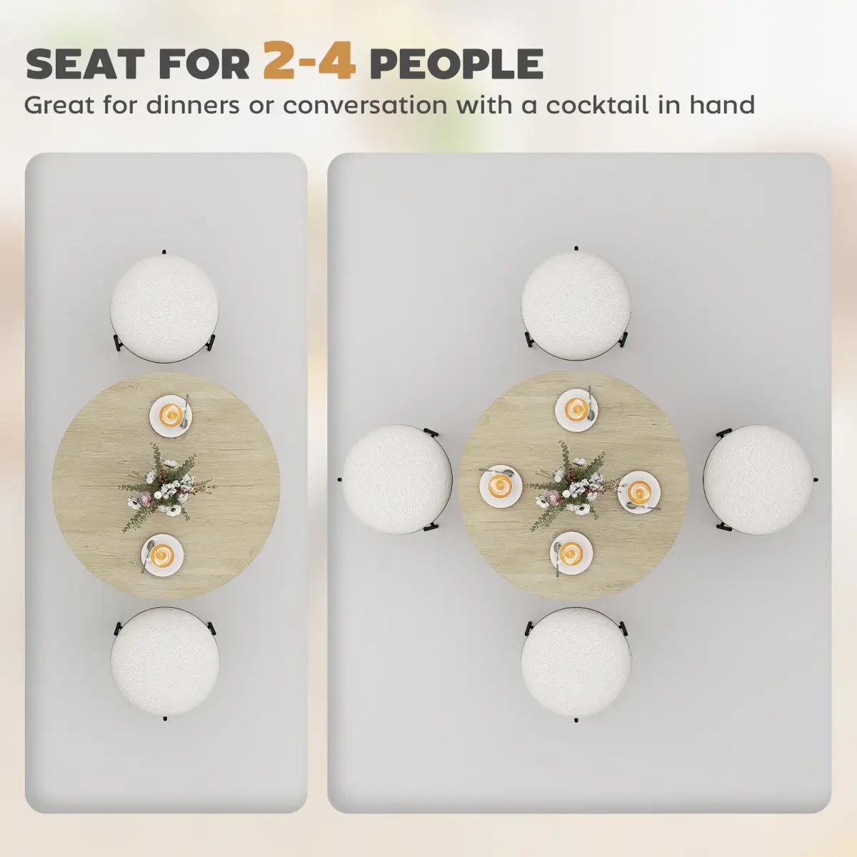 HOMCOM HOMCOM 80cm Round Dining Table, Industrial Kitchen Table with Steel Legs - Dining Table