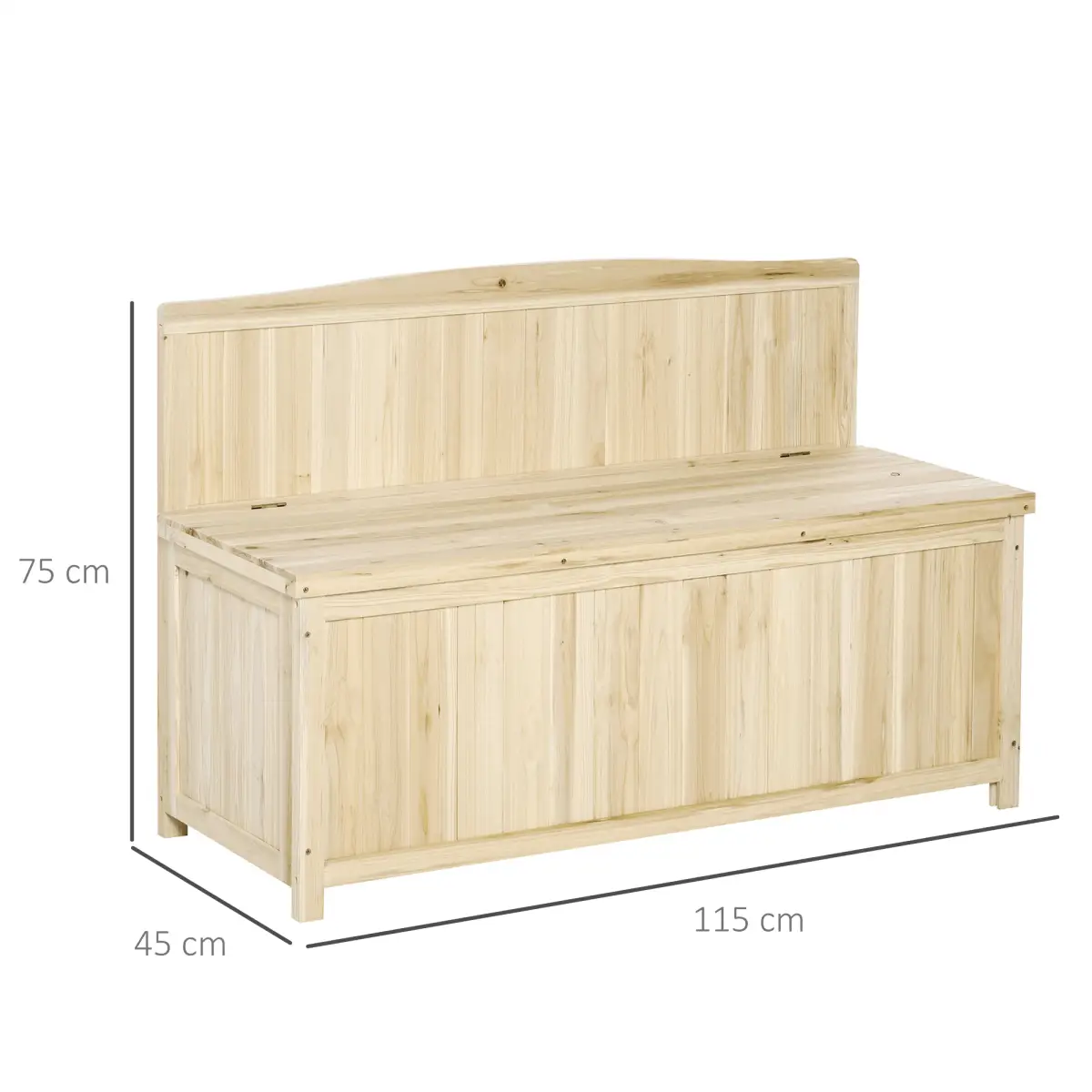 Outsunny Garden Bench & Arch Wood Storage Bench Deck Outdoor Garden Seating - Garden Chairs