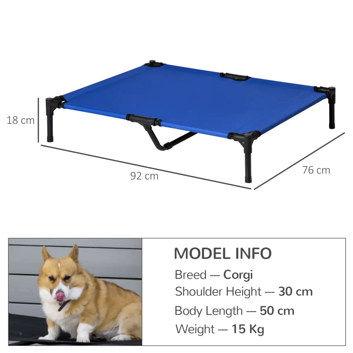 Pawhut Elevated Pet Bed Cool Cot Dog Cat Portable Folding Home Camping Hammock Foldable - Dog Beds