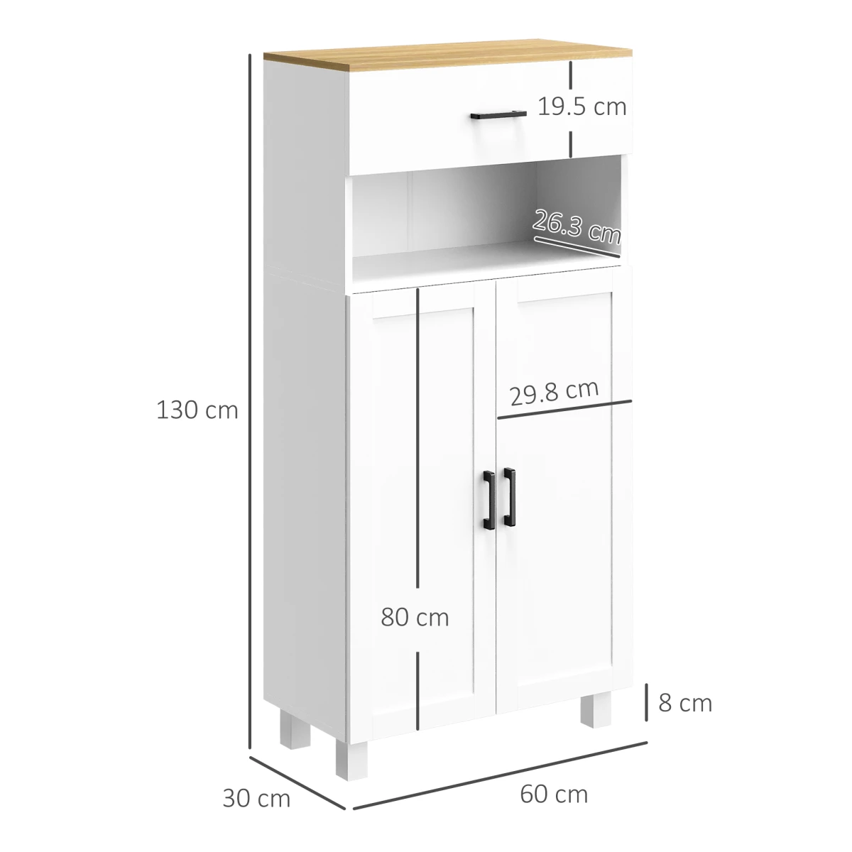 HOMCOM HOMCOM Kitchen Cabinet Drawer Open Shelf Home - Chest of Drawers