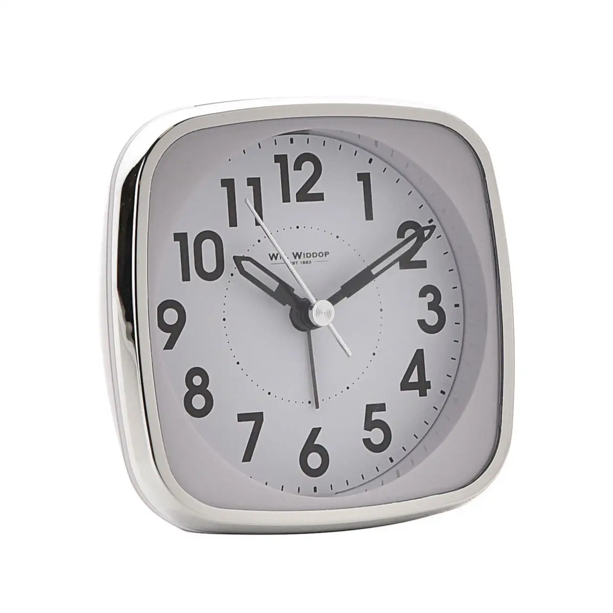 Widdop Wm Widdop Square Alarm Clock - Sweep/Light/Snooze - White - Clock