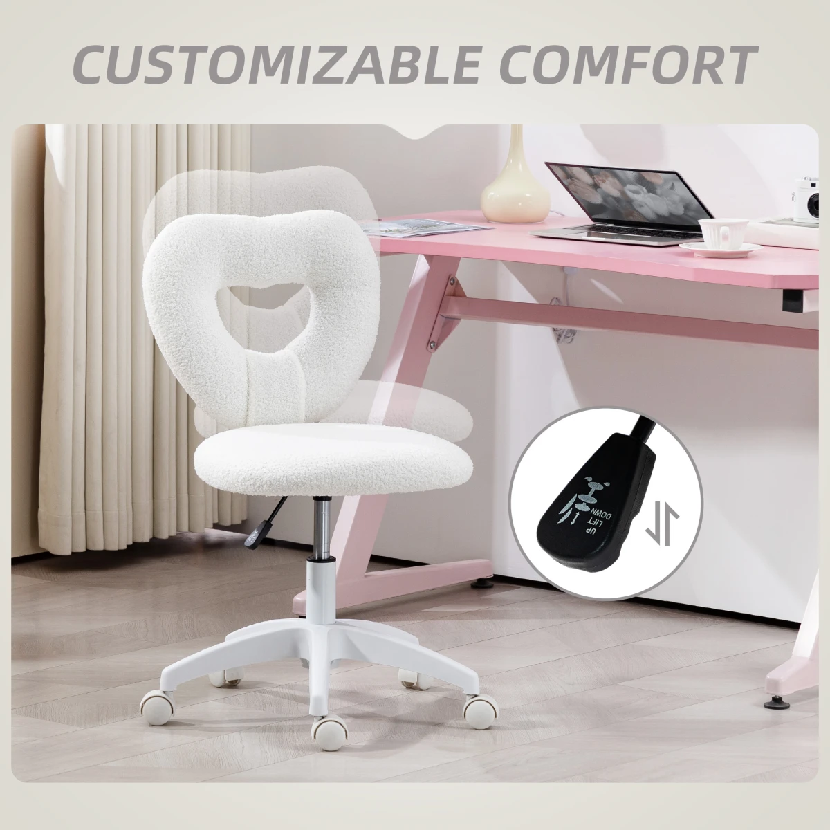 Premium Velvet Massage Office Chair 54cm Seat Width 46 To 54cm Height Lumbar Support For Home Office by N/A
