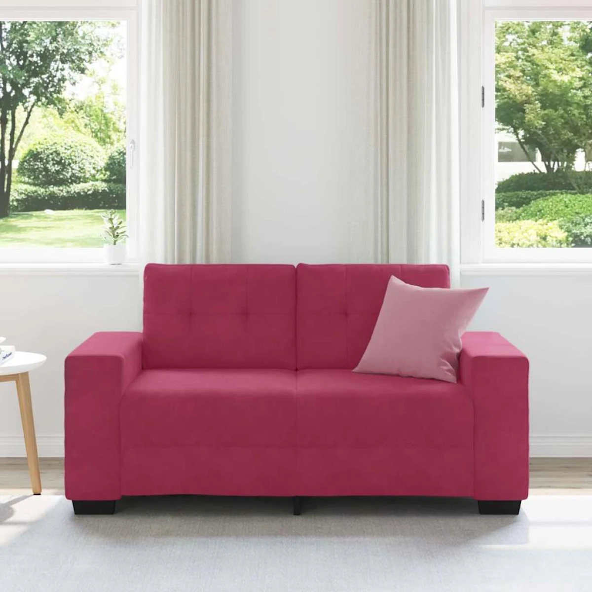 vidaXL VidaXL Loveseat Sofa Velvet Wine Red For Living Room - Sofa