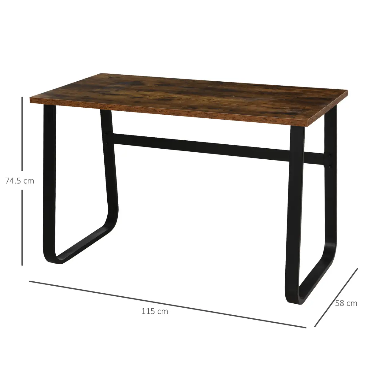 HOMCOM Writing Desk Workstation Center Laptop Table Industrial Design - Desk